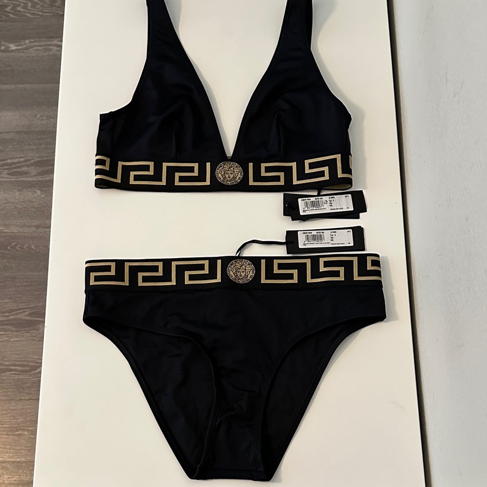 Versace Black and Gold Bikini Set
